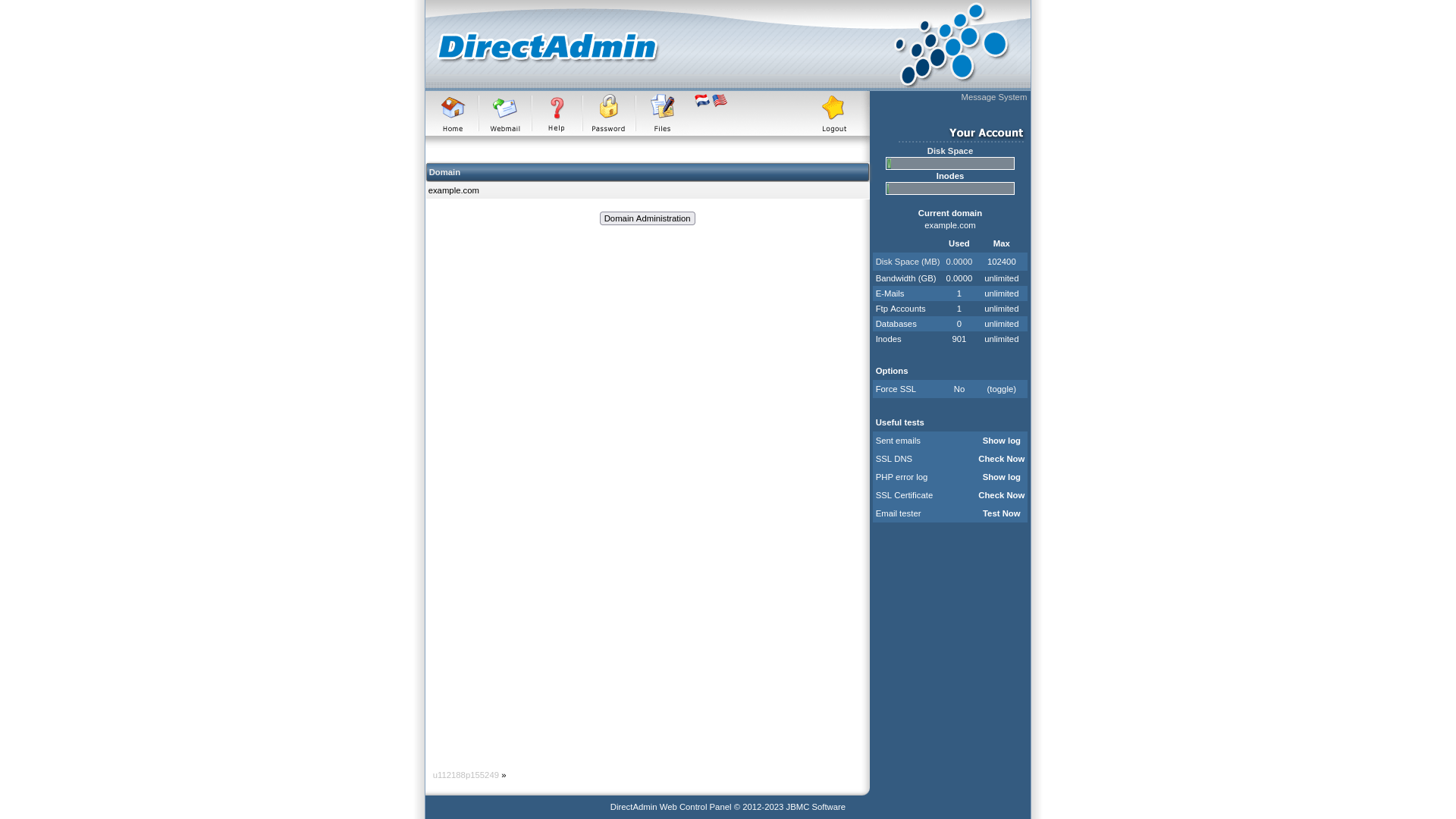 Default directadmin