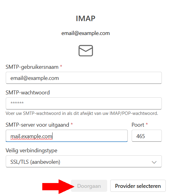 Outlook servergegevens